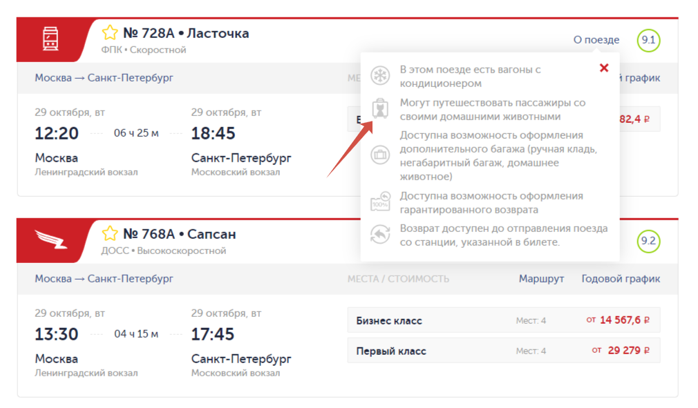 Путешествие с животным на поезде