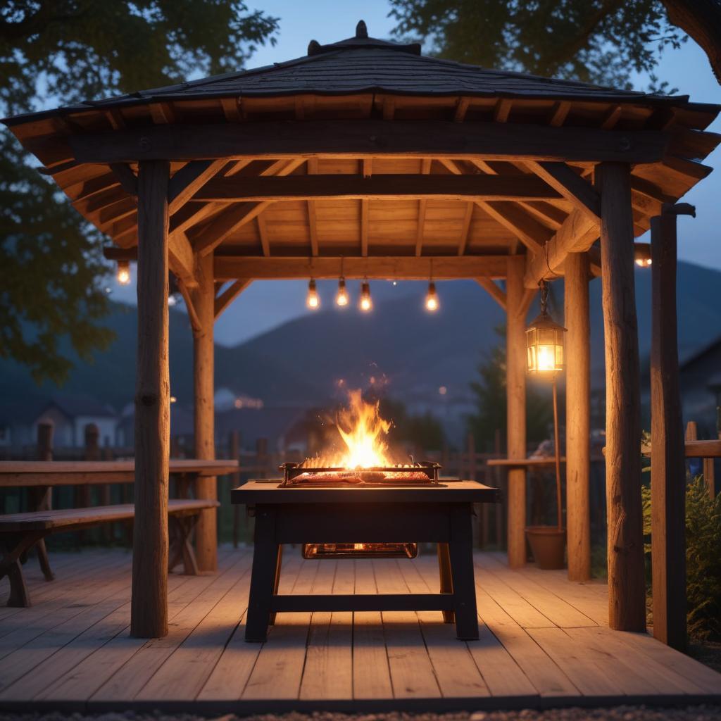 Мангалы в стиле лофт с крышей