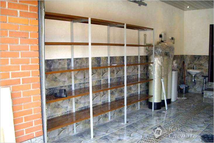 Полки в гараже своими руками (фото, схемы, видео)