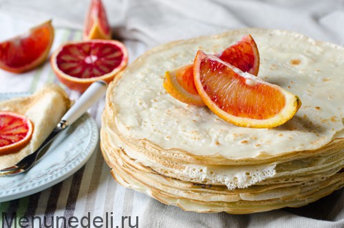 Блины на воде — рецепт с пошаговыми фото | Меню недели