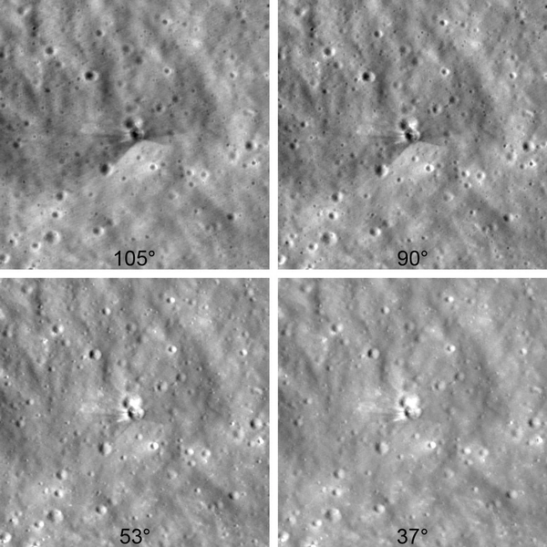Последствия космического ДТП: аппарат NASA сфотографировал кратер на месте падения на Луну второй ступени ракеты-носителя Falcon 9