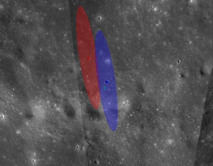 Последствия космического ДТП: аппарат NASA сфотографировал кратер на месте падения на Луну второй ступени ракеты-носителя Falcon 9